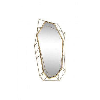 Фигурное зеркало в объёмной металлической золотой раме «Драгоценный камень» 43,2*85,1*5,7 37SM-0421