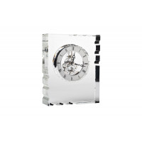 Часы настольные стеклянные серебряные 13*16*5 см C81494 