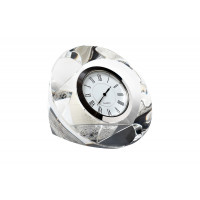 Часы настольные стеклянные серебряные 10*10*4 см C80721
