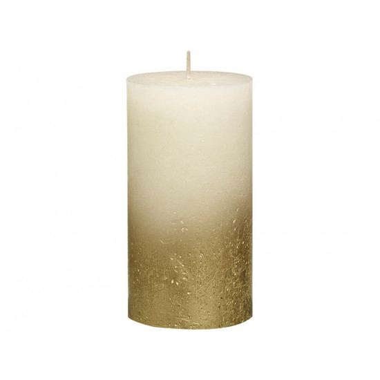 Декоративная свеча кремовая с золотом 130*68мм 103668646705