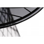 Чёрный круглый журнальный столик с тёмным стеклом на металлическом каркасе d60*58см