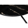 Круглый чёрный журнальный столик с тёмным стеклом и мрамором на металлическом каркасе d90*40см 57EL-CT181A