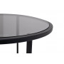 Круглый чёрный журнальный столик с тёмным стеклом на металлическом каркасе d50*50см 57EL-ET181B