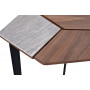 Журнальный столик из дерева на металлическом каркасе с керамической полкой  55*50*50см 57EL-ET379B