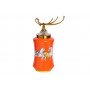 Керамическая ваза с крышкой оранжевая принт Лошади 15*42см 55RD2823S