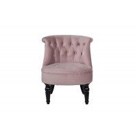 Низкое кресло на деревянных ножках велюр дымчато-розовый 46*61*70см 24YJ-8044B-06418