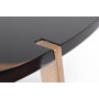 Круглый чёрный журнальный стол из дерева на металлическом каркасе d85*40см 58DB-CT15882
