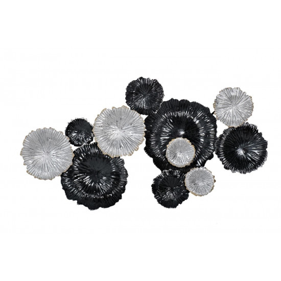 Настенный декор Цветы серебристо-черные 92*51*7см 37SM-0277-R1