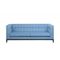 Велюровый трехместный раскладной диван Palermo Голубой 216*83*78см Vel47
