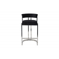 Барный стул велюр черный/хром 49*55*85см GY-B8216-BL 
