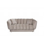Велюровый двухместный диван Fabio Бежево-серый 182*95*72см, 2 подушки Bel03