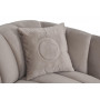 Велюровый трёхместный диван Fabio Бежево-серый 239*95*72см, 2 подушки Bel03
