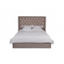Двуспальная кровать без подъёмного механизма велюр Louisiana Серая 187*215*141см Vel08
