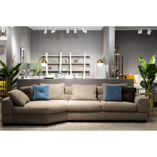 Комплект мебели №2: Модульный диван трёхместный угловой с трапецией LAZIO Левый