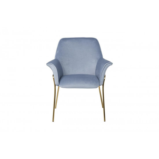 Велюровое кресло на металлических ножках серо-голубое 71*58*87см 30C-1127-Z LBL