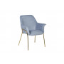 Велюровое кресло на металлических ножках серо-голубое 71*58*87см 30C-1127-Z LBL
