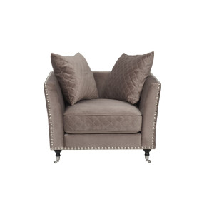 Велюровое кресло крем-брюле мягкое Sorrento 98*101*88см Bel42