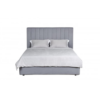 Двуспальная кровать с подъемным механизмом велюр Andrea Серо-голубая 172*215*110см Vel12