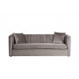 Велюровый трёхместный раскладной диван Paolo Серый  232*91*74см, 2 подушки Vel08