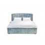Двуспальная бирюзовая кровать без подъемного механизма велюр 186*220*120см Cru14