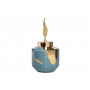 Керамическая ваза синяя с золотым декором d18*36см 55RD4042M