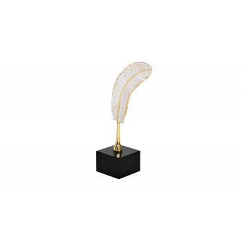 Статуэтка Белое перо с золотомна подставке 12*7*27см 55RD4140S
