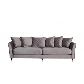 Велюровый трёхместный раскладной диван Sorrento Крем-брюле 230*101*86см Bel42