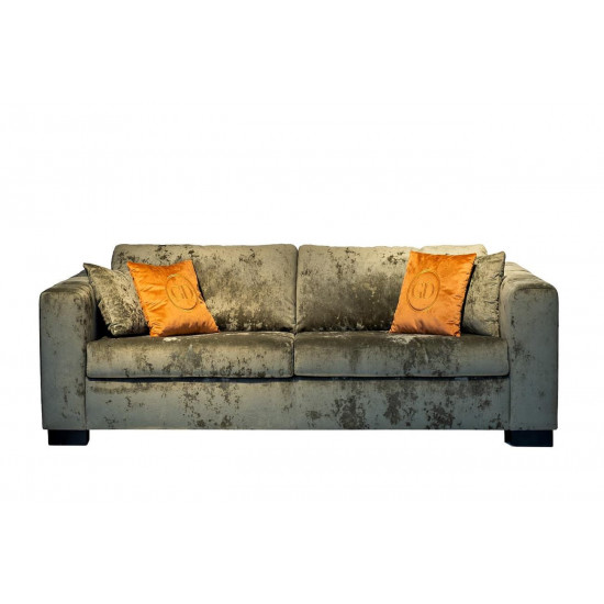Велюровый трёхместный раскладной диван Ralph Серо-зелёный 232*103*90см Cru10