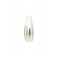 Керамическая ваза белая с декором d10,7*28см 18H2840S-19
