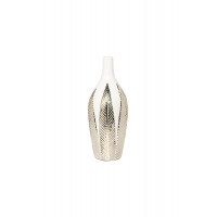 Керамическая ваза белая с декором d11,5*30см 18H2841-19