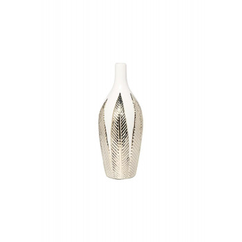 Керамическая ваза белая с декором d11,5*30см 18H2841-19