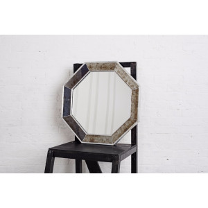 Зеркало восьмиугольное в серебряной раме Antique Silver