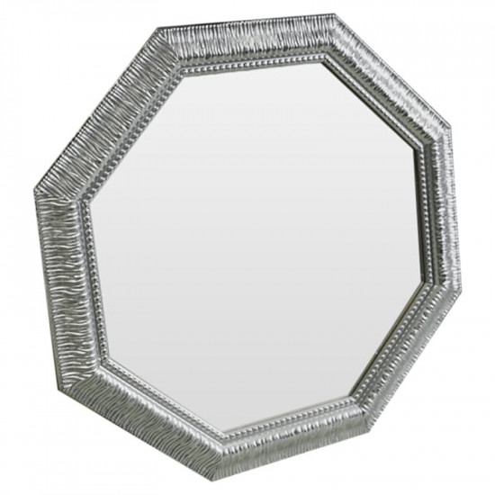 Зеркало восьмиугольное в серебряной раме Sparkle Silver