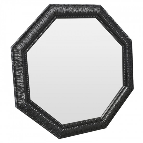Зеркало восьмиугольное в чёоной раме Black Sparkle