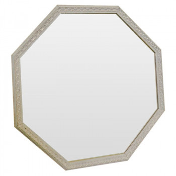 Зеркало восьмиугольное в бежевой раме Uslada