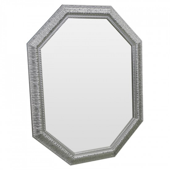 Зеркало восьмиугольное  в серебряной раме Silver Luxury