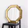Зеркало восьмиугольное в золотой раме King gold old