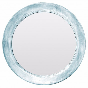 Зеркало круглое в голубой раме Big window blue