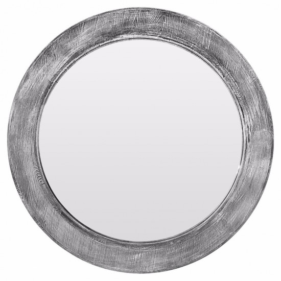 Зеркало круглое в серой раме Big window grey