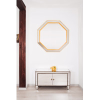 Зеркало восьмиугольное в жёлтой раме Yellow octagon