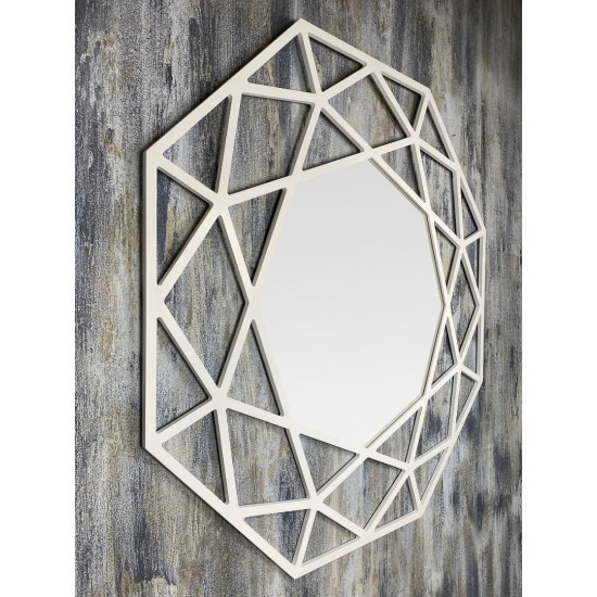 Зеркало восьмиугольное в белой раме Tissue White