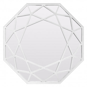 Зеркало восьмиугольное декоративное настенное в белой раме Florentina
