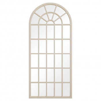 Зеркало-окно в форме арки в полный рост настенное и напольное в бежевой раме Clos Henri