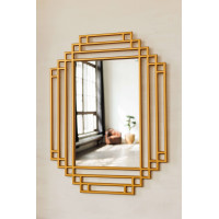 Зеркало многоугольное декоративное в золотой раме Riserva gold