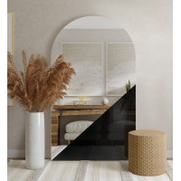 Зеркало-арка настенное и напольное большое в полный рост с чёрным стеклом Лакобель-12