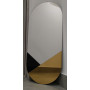 Овальное зеркало-капсула со вставками из золотого и чёрного стекла Лакобель-16