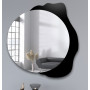 Круглое декоративное зеркало на чёрном стекле неправильной органической формы Лакобель-7