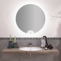 Круглое зеркало с подсветкой Лилия