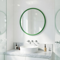 Круглое зеркало в зелёной раме Эва