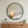 Круглое зеркало в зелёной раме Эва